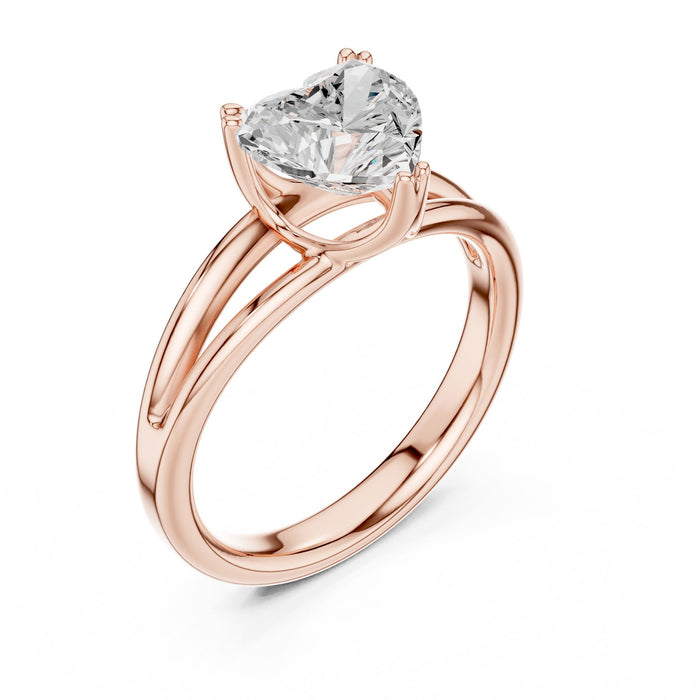 Heart Lab Grown Diamond Split-Shank Engagement Ring rose gold video