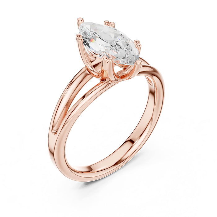 Marquise Lab Grown Diamond Solitaire Engagement Ring rose gold video