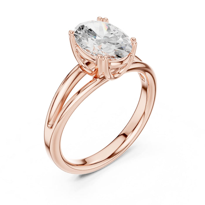 Oval Lab Grown Diamond Solitaire Engagement Ring rose gold video