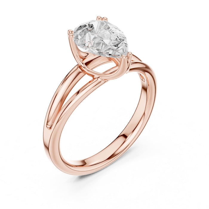 Pear Lab Grown Diamond Solitaire Engagement Ring rose gold video