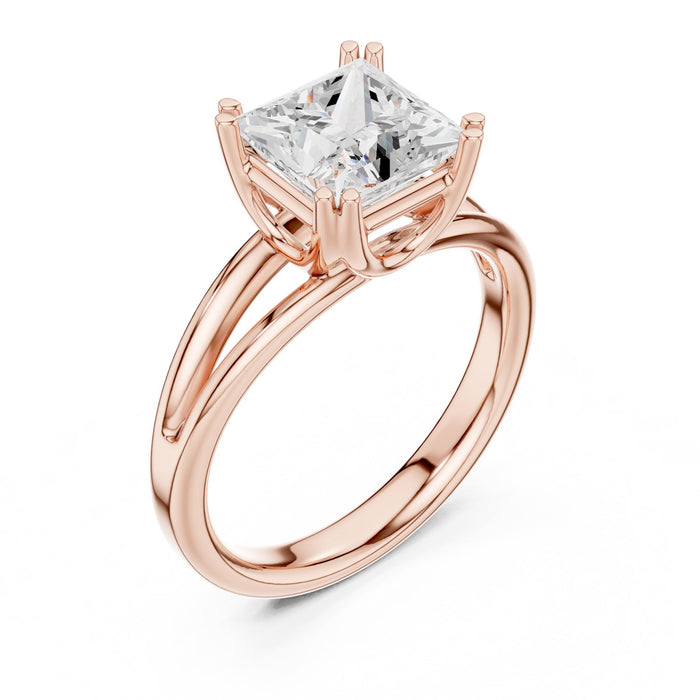 Princess Lab Grown Diamond Solitaire Engagement Ring rose gold video