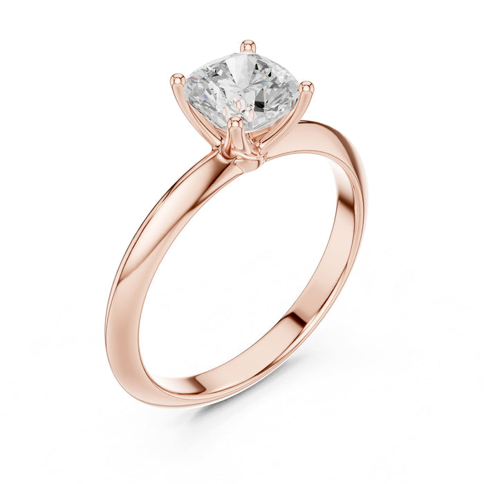 Cushion Lab Grown Diamond Solitaire Engagement Ring rose gold video
