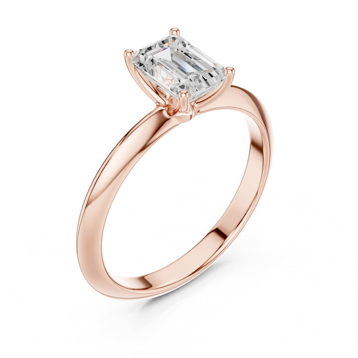 Emerald Lab Grown Diamond Solitaire Engagement Ring rose gold video