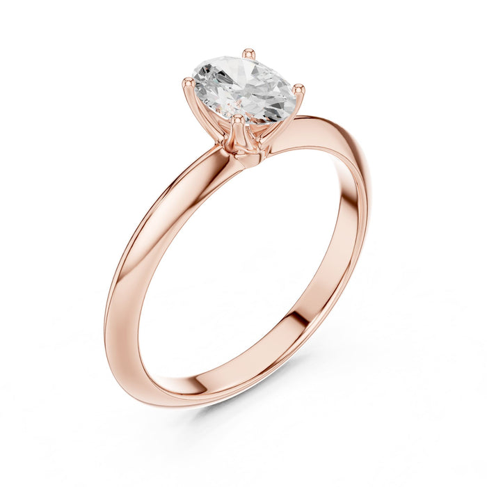 Oval Lab Grown Diamond Solitaire Engagement Ring rose gold video
