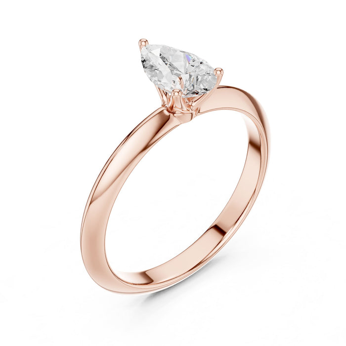 Pear Lab Grown Diamond Solitaire Engagement Ring rose gold video