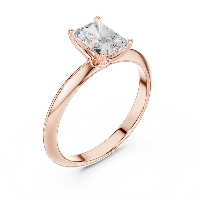 Radiant Lab Grown Diamond Solitaire Engagement Ring rose gold video