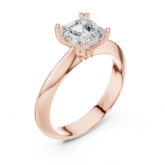 Asscher Lab Grown Diamond Solitaire Engagement Ring rose gold video