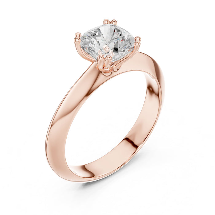 Cushion Lab Grown Diamond Solitaire Engagement Ring rose gold video