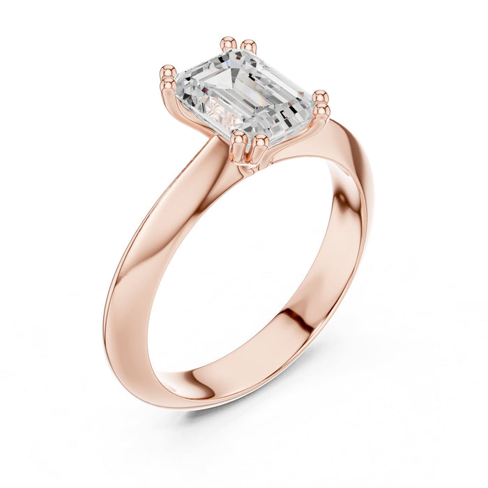 Emerald Lab Grown Diamond Solitaire Engagement Ring rose gold video