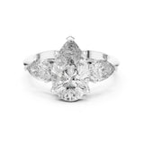 Pear Lab Grown Diamond Three-Stone Engagement Ring