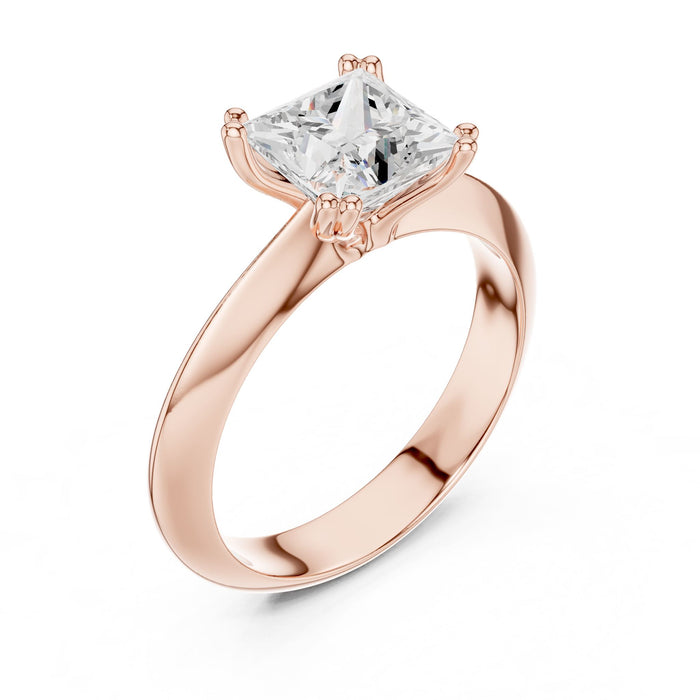 Princess Lab Grown Diamond Solitaire Engagement Ring rose gold video