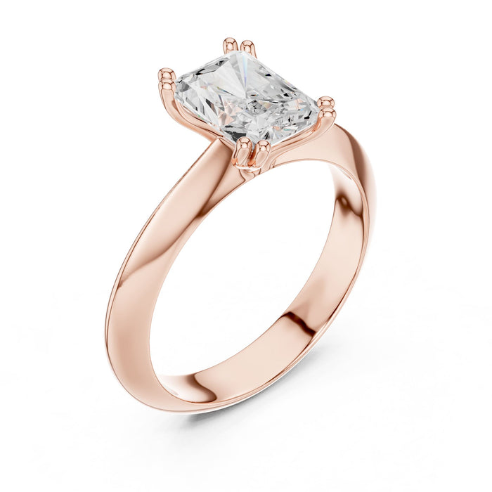 Radiant Lab Grown Diamond Solitaire Engagement Ring rose gold video