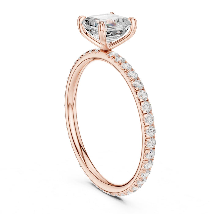 Princess Lab Grown Diamond Pave Engagement Ring yellow gold video