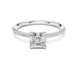 Princess Lab Grown Diamond Pave Engagement Ring