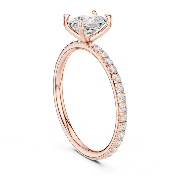 Oval Lab Grown Diamond Pave Engagement Ring yellow gold video