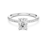 Oval Lab Grown Diamond Pave Engagement Ring