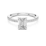 Emerald Lab Grown Diamond Pave Engagement Ring
