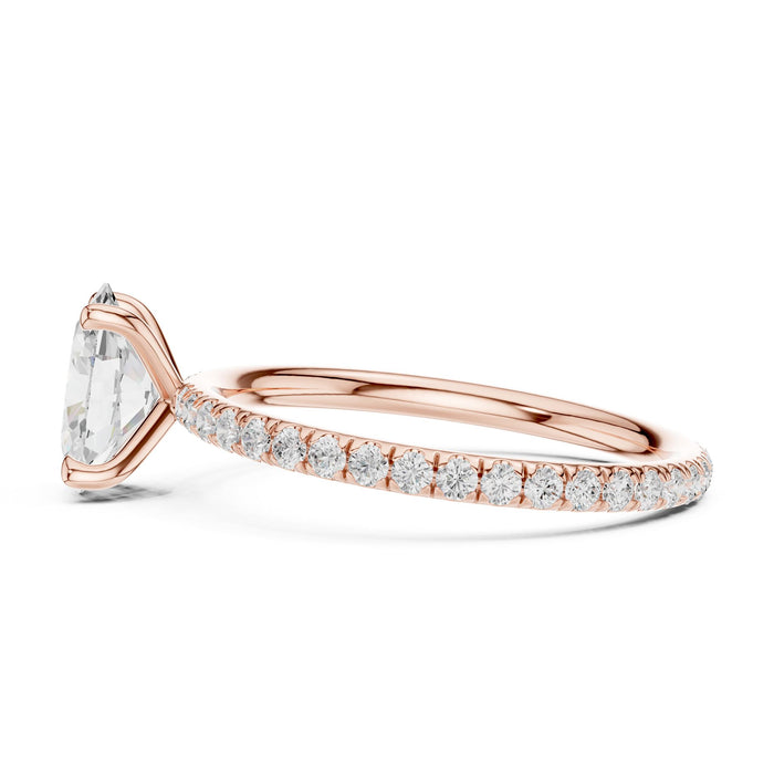 Oval Lab Grown Diamond Pave Engagement Ring yellow gold video