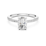Oval Lab Grown Diamond Pave Engagement Ring