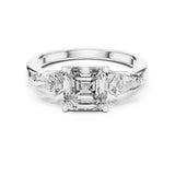 Asscher Lab Grown Diamond Three-Stone Engagement Ring