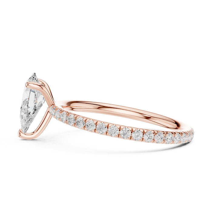 Pear Lab Grown Diamond Pave Engagement Ring yellow gold video