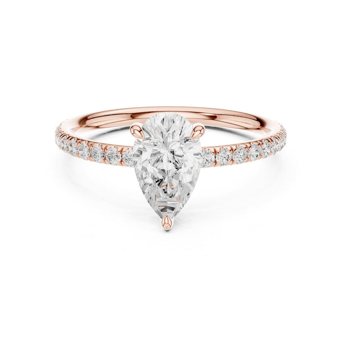 Pear Lab Grown Diamond Pave Engagement Ring rose gold video