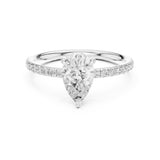 Pear Lab Grown Diamond Pave Engagement Ring