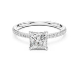 Princess Lab Grown Diamond Pave Engagement Ring