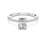 Radiant Lab Grown Diamond Pave Engagement Ring