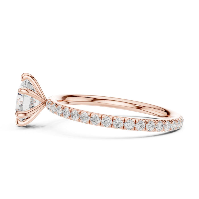 Round Lab Grown Diamond Pave Engagement Ring yellow gold video