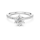 Round Lab Grown Diamond Pave Engagement Ring