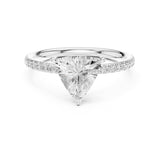 Trillion Lab Grown Diamond Pave Engagement Ring