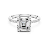Princess Lab Grown Diamond Pave Engagement Ring