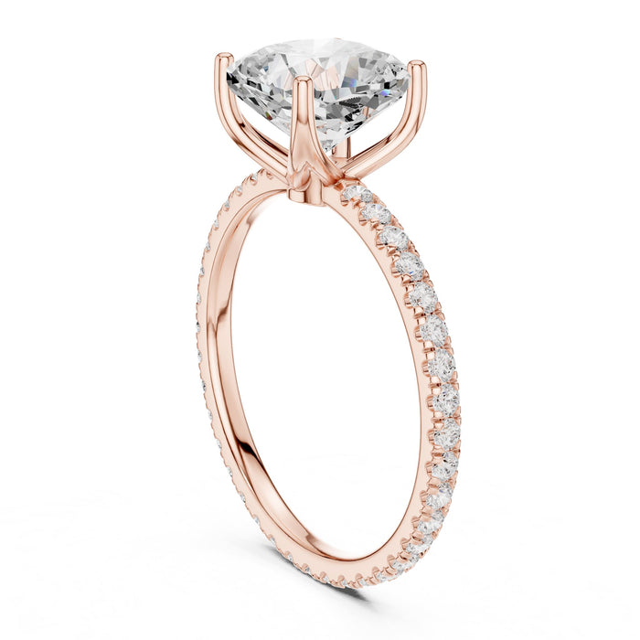 Cushion Lab Grown Diamond Pave Engagement Ring yellow gold video