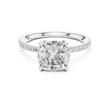 Cushion Lab Grown Diamond Pave Engagement Ring