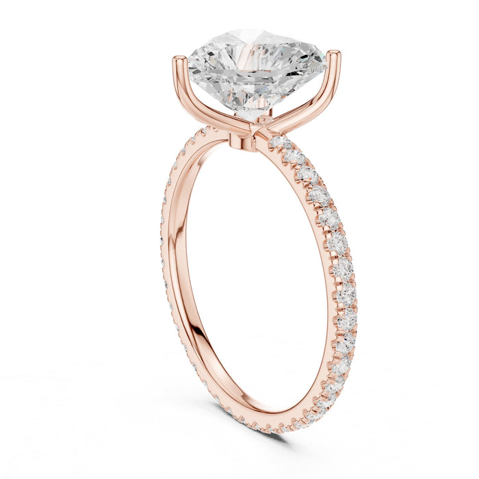 Heart Lab Grown Diamond Pave Engagement Ring yellow gold video