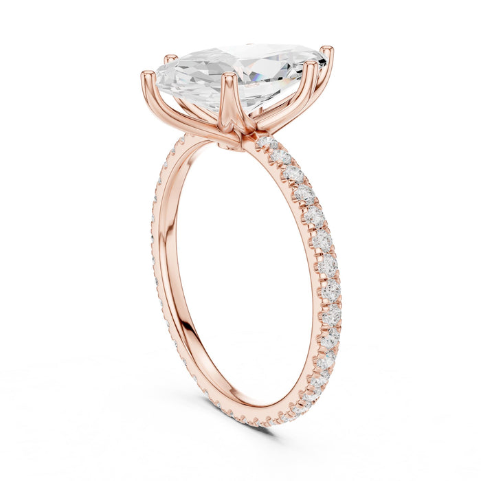Marquise Lab Grown Diamond Pave Engagement Ring yellow gold video