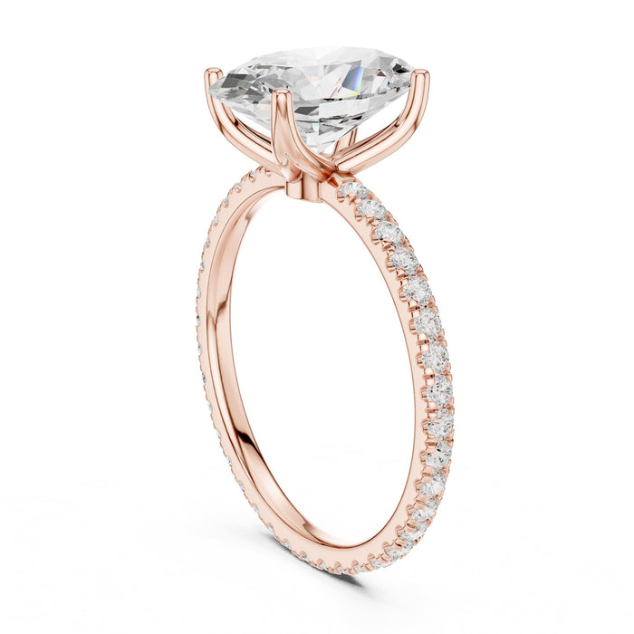 Oval Lab Grown Diamond Pave Engagement Ring yellow gold video