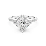 Princess Lab Grown Diamond Pave Engagement Ring