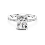 Radiant Lab Grown Diamond Pave Engagement Ring