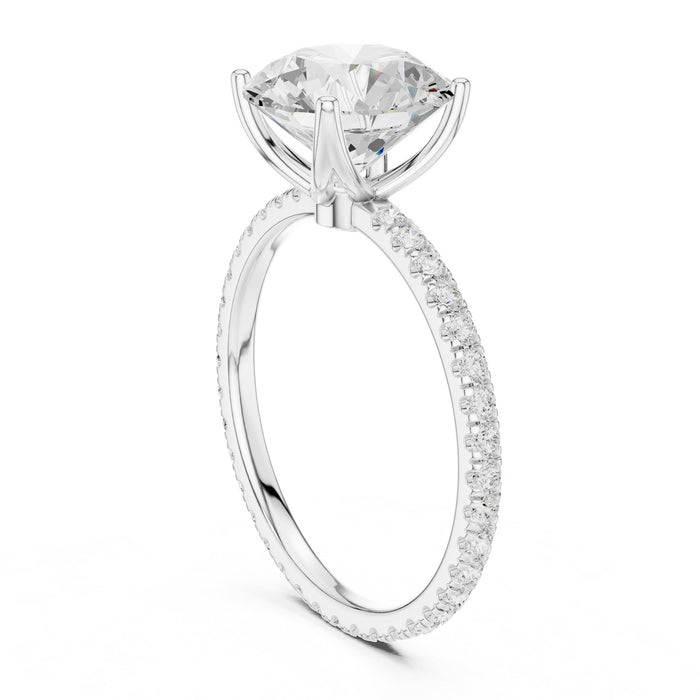 Round Lab Grown Diamond Pave Engagement Ring yellow gold video