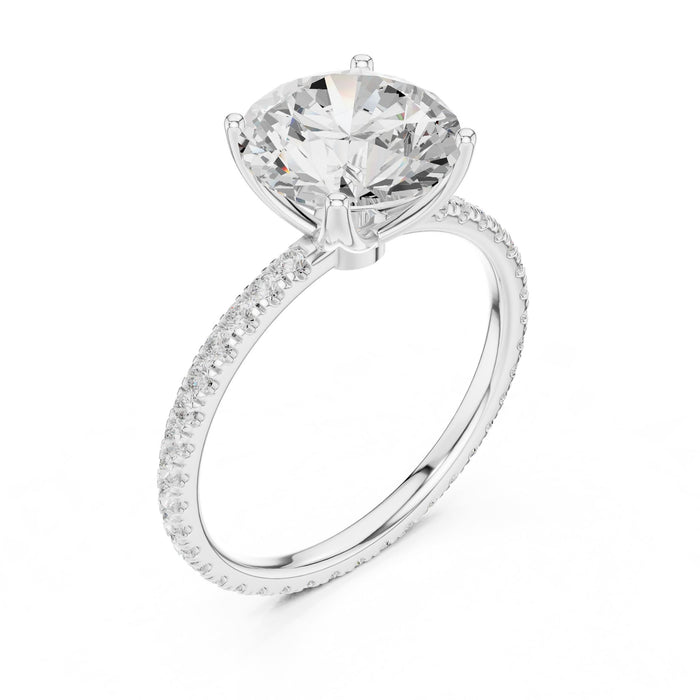Round Lab Grown Diamond Pave Engagement Ring rose gold video