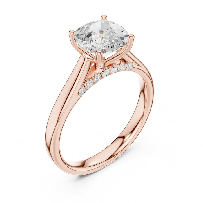 Cushion Lab Grown Diamond Split-Shank Engagement Ring rose gold video