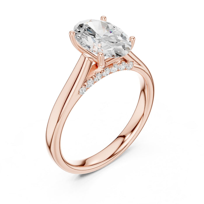 Oval Lab Grown Diamond Split-Shank Engagement Ring rose gold video