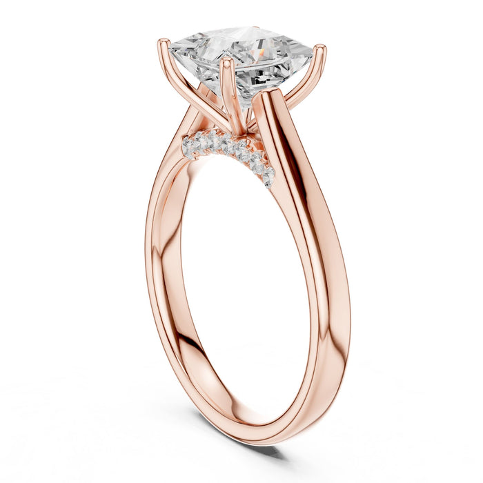 Princess Lab Grown Diamond Side-Stone Engagement Ring yellow gold video