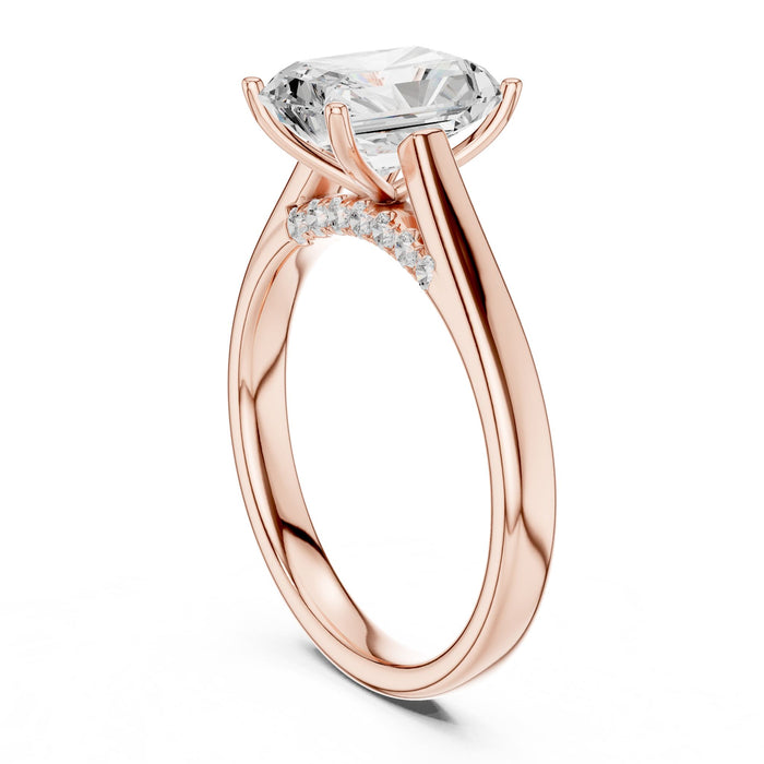 Radiant Lab Grown Diamond Side-Stone Engagement Ring yellow gold video