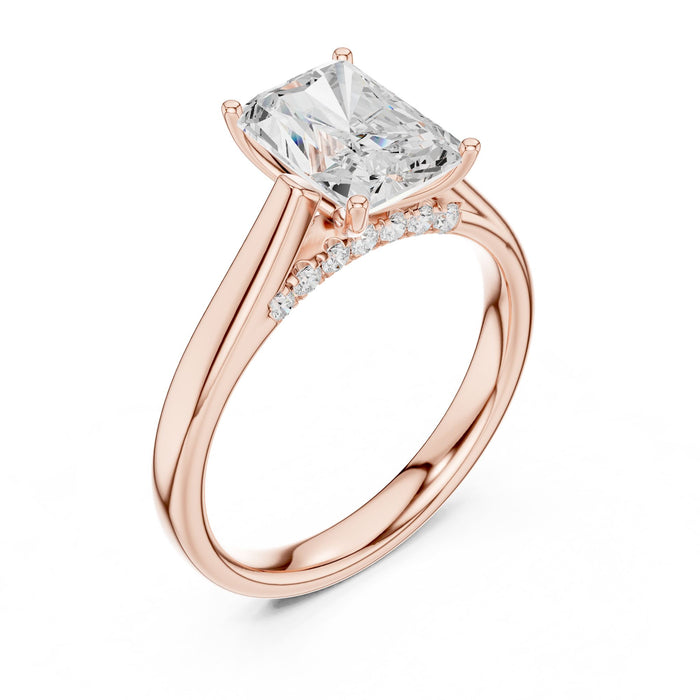 Radiant Lab Grown Diamond Side-Stone Engagement Ring rose gold video