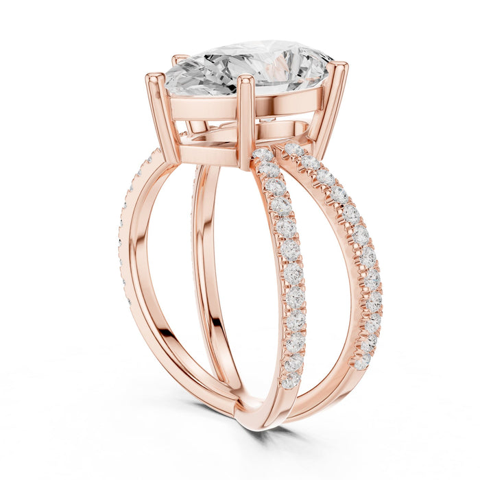 Pear Lab Grown Diamond Split-Shank Engagement Ring yellow gold video