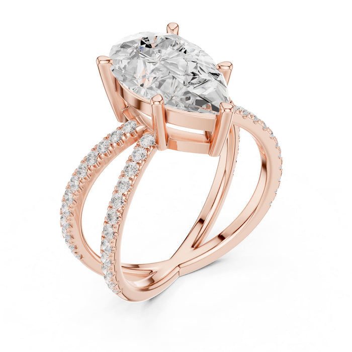 Pear Lab Grown Diamond Split-Shank Engagement Ring rose gold video