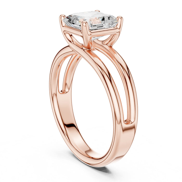 Princess Lab Grown Diamond Split-Shank Engagement Ring yellow gold video